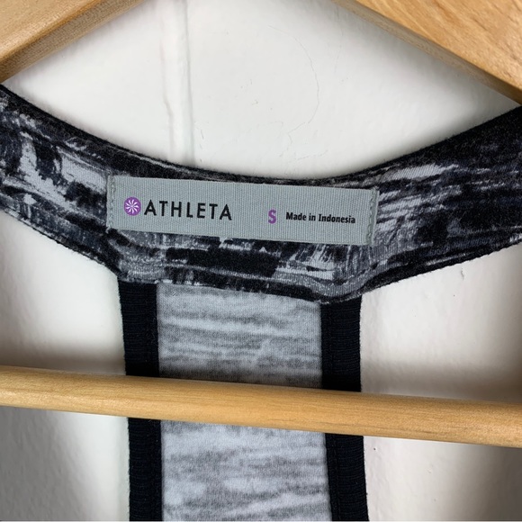 Athleta Racerback Ruched Asphalt Print Tee Dress Women’s Small - Picture 5 of 5